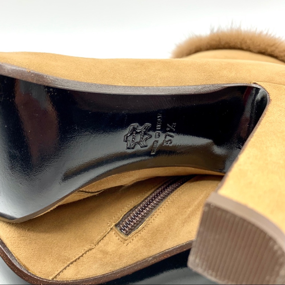 Patrick Cox Suede Booties With Mink Trim - image 8